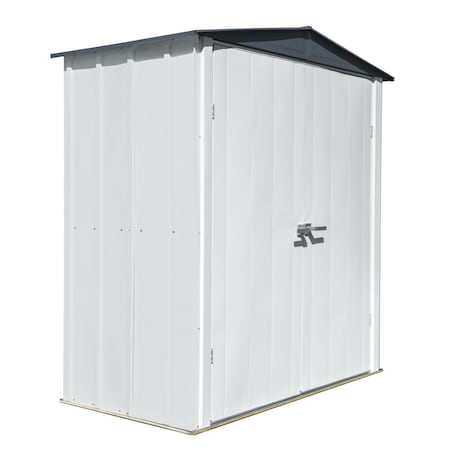 Arrow Storage Products 107 cu ft Galvanized Steel Patio Storage Shed, Flute Grey and Anthracite PS63